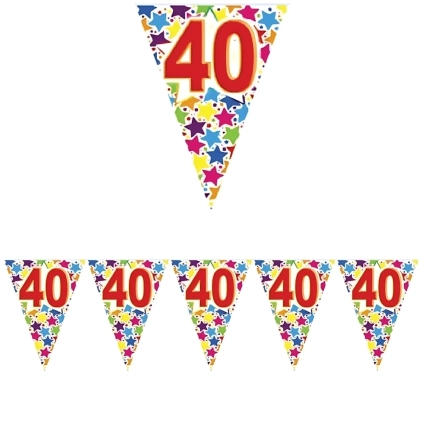 Festone bandierine numero 40 Anni Stardust, 1pz.