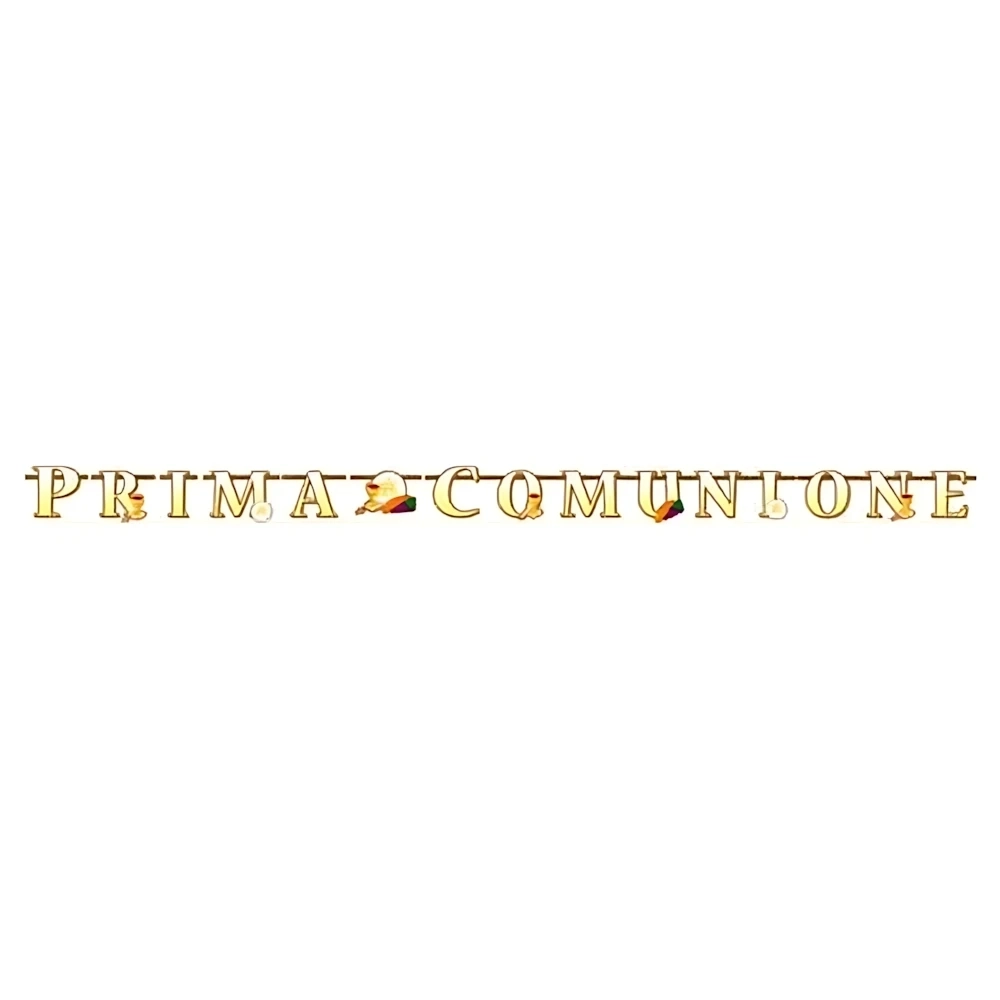 Festone bandierine Prima Comunione, 1pz.