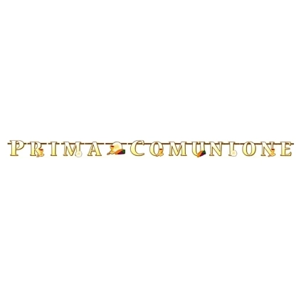 Festone bandierine Prima Comunione, 1pz.