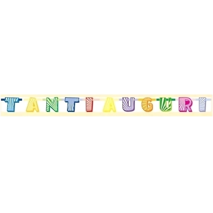 Festone bandierine Tanti Auguri, 1pz.
