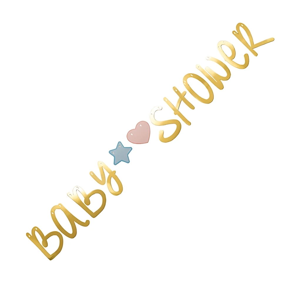 Festone bandierine Baby Shower Oro Lucido, 1pz.