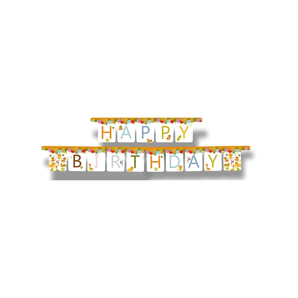 Festone bandierine Happy Jungle, 1pz.