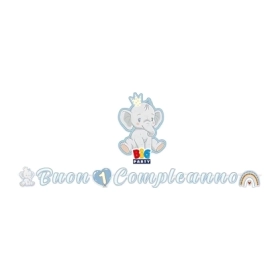 Festone bandierine scritta Buon Compleanno rosa, 1pz.