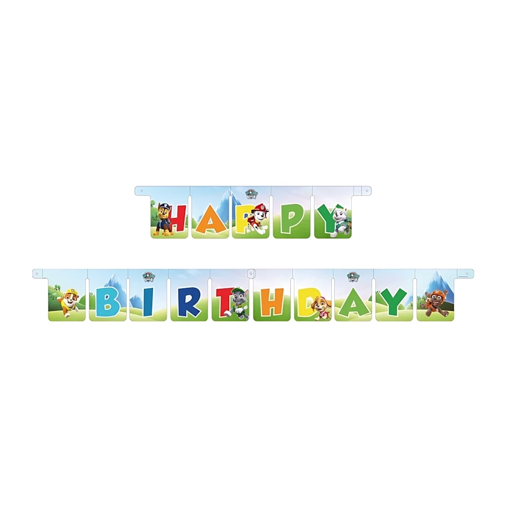Festone bandierine Happy Birthday Paw Patrol, 1pz.
