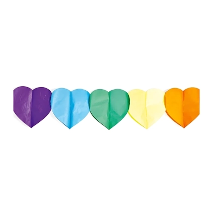 Festone bandierine Cuori Multicolor, 1pz.
