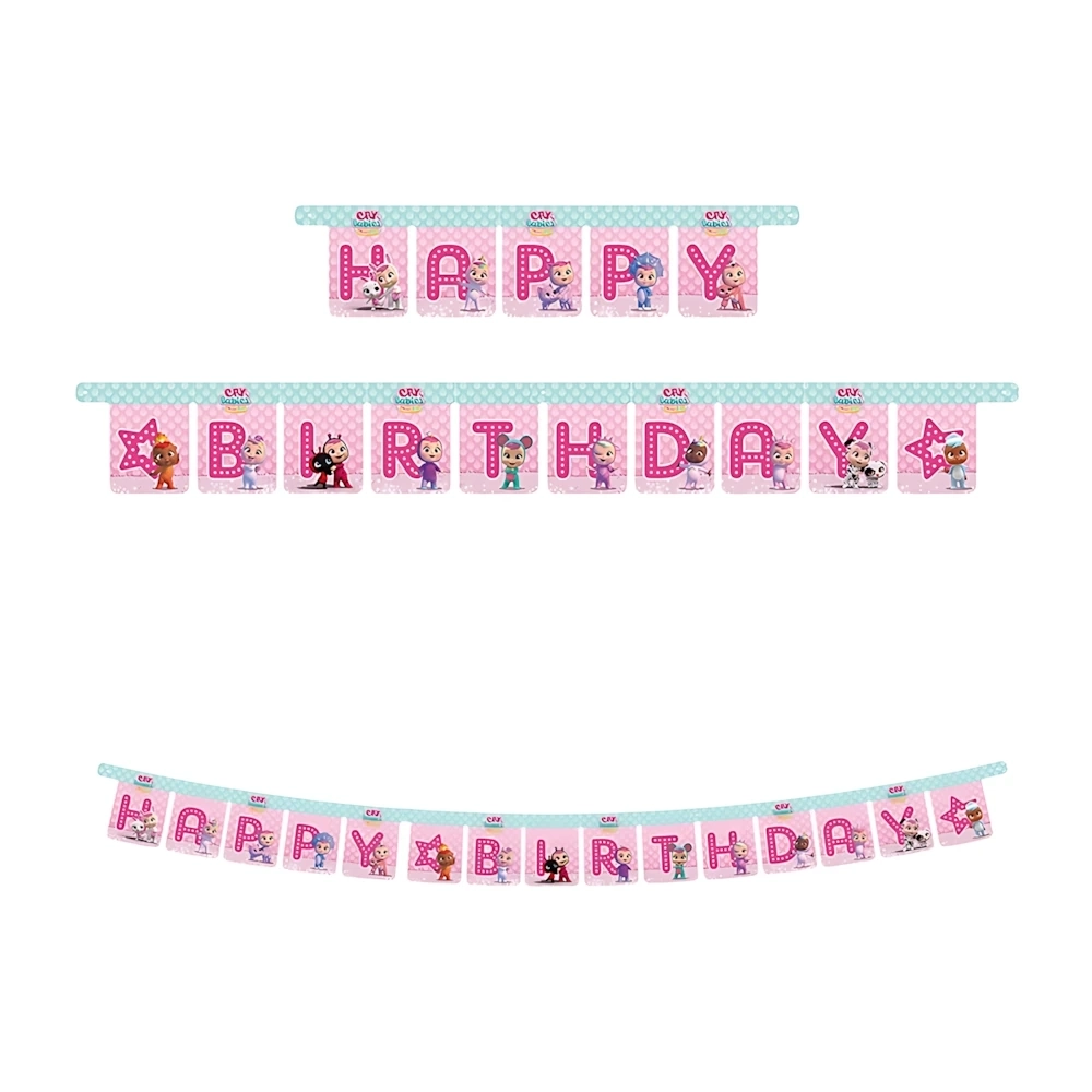 Festone bandierine Happy Birthday Cry Babies, 1pz.