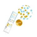 Tubo Sparacoriandoli celeste e oro 20cm, 1pz.