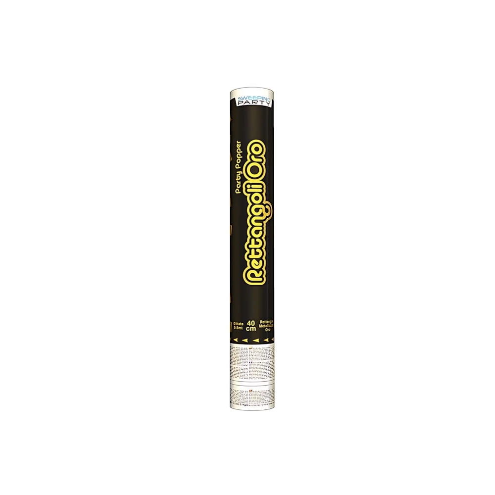 Tubo Sparacoriandoli rettangoli oro 40cm, 1pz.