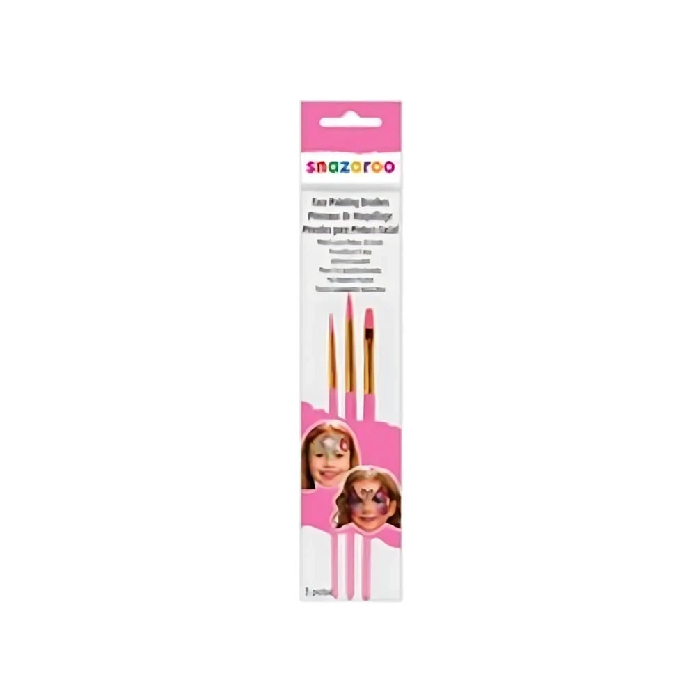 Pennelli per trucco Rosa , blister con 3 pennelli, 1 confezione.