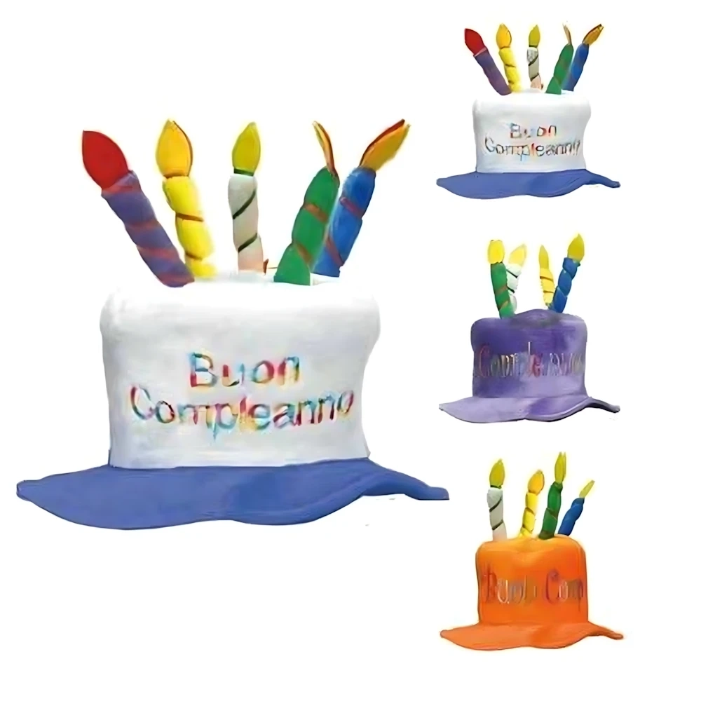 Cappelli torta Buon Compleanno, 3pz.