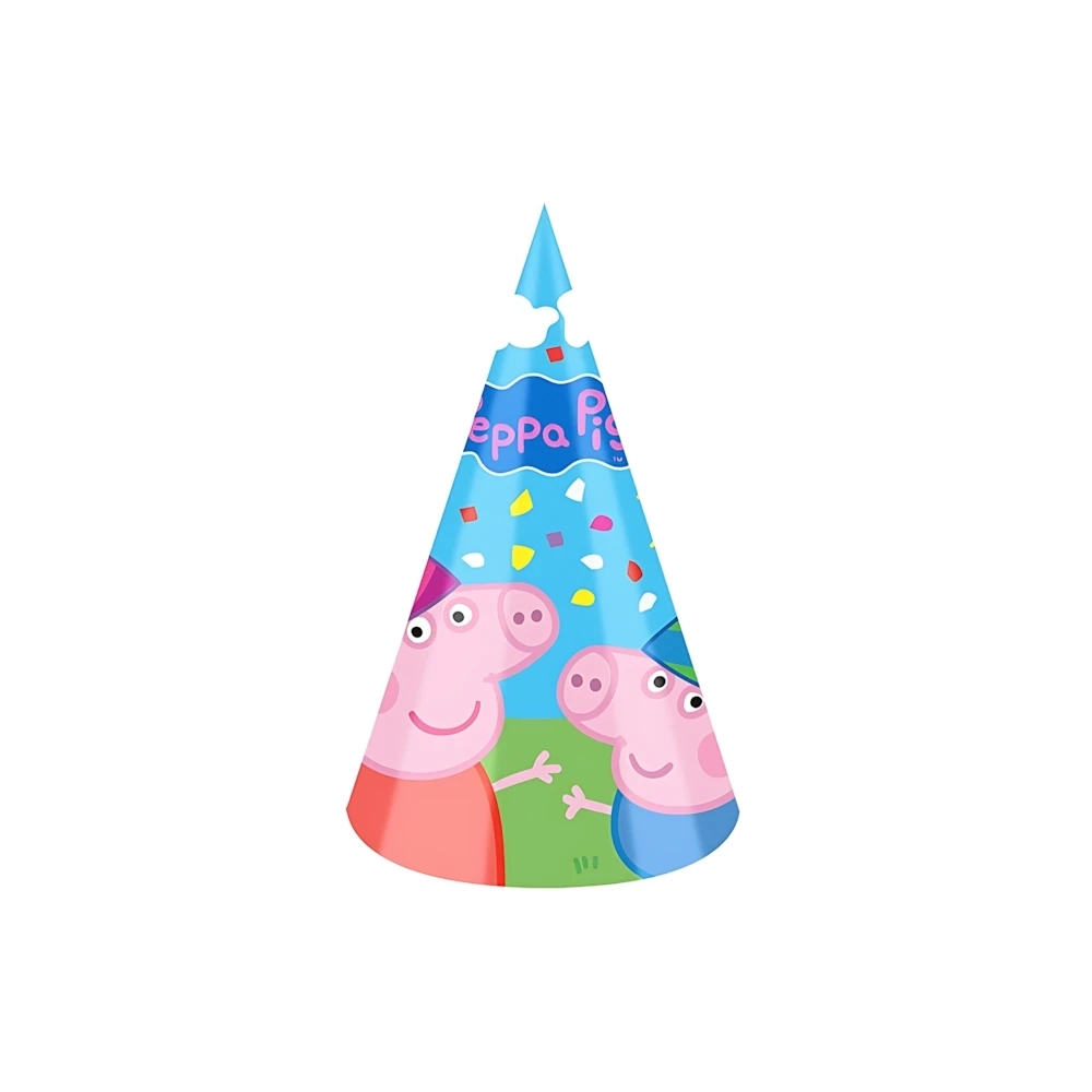 Cappellini Peppa Pig in cartoncino, 6pz.