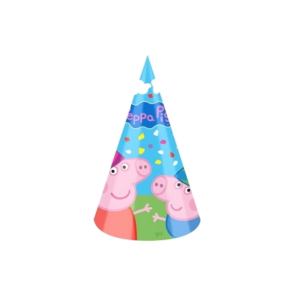 Cappellini Peppa Pig in cartoncino, 6pz.
