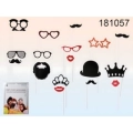 Accessori Photo Booth baffi, baci, barba, corona, 17pz.