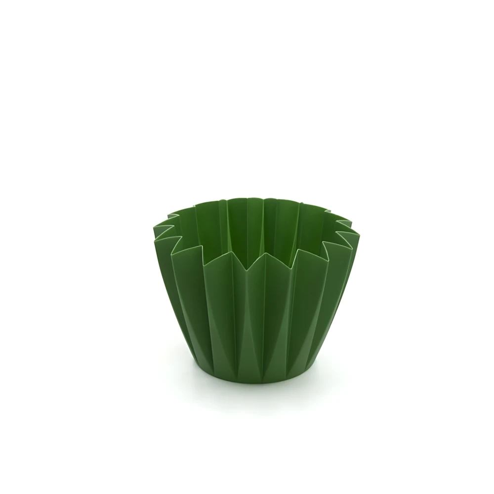 Porta vaso verde scuro plissettato diametro 10-11cm S/20, 1pz.