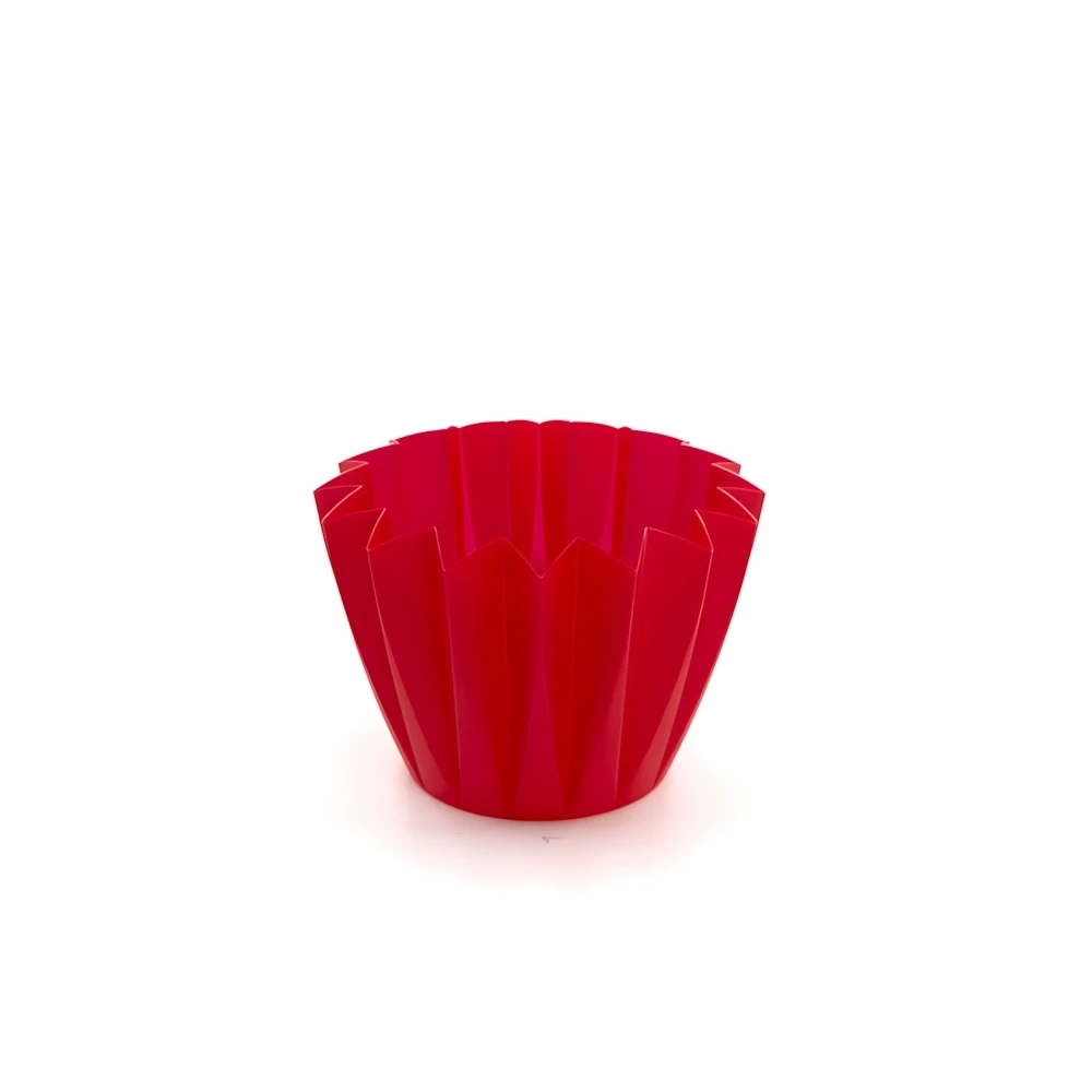 Porta vaso rosso plissettato diametro 10-11cm S/20, 1pz.