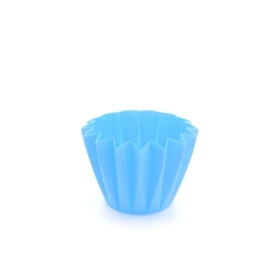Porta vaso azzurro plissettato diametro 10-11cm S/20, 1pz.