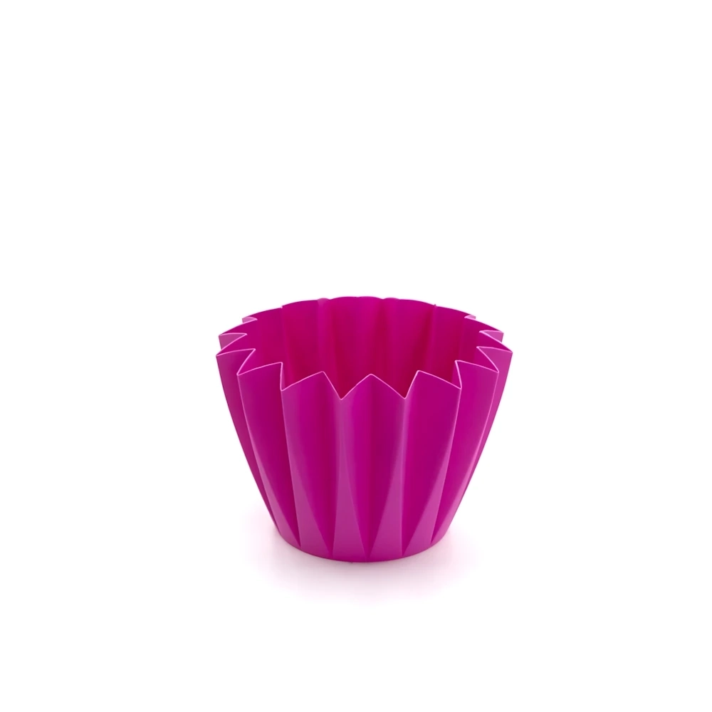 Porta vaso fucsia Plissettato diametro 10-11cm S/20, 1pz.