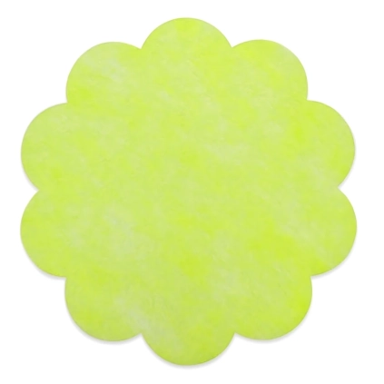 Cerchio sottopiatto verde acido S/100 in TNT da 58cm 25GRS, confezione da 100pz.