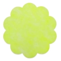 Cerchio sottopiatto verde acido S/100 in TNT da 58cm 25GRS, confezione da 100pz.