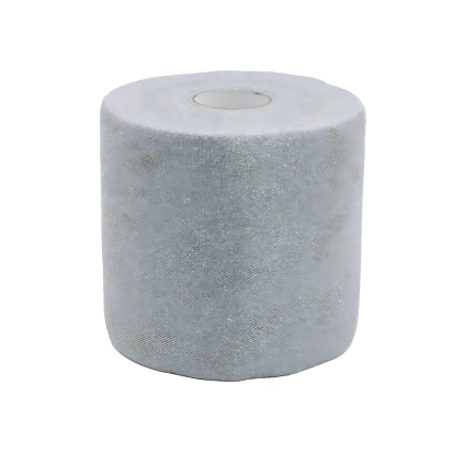Tulle 12,5Cm x 100mt Glitter Argento, 1pz.