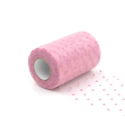 Tulle Pois 12,5Cm x 25mt Rosa, 1pz.
