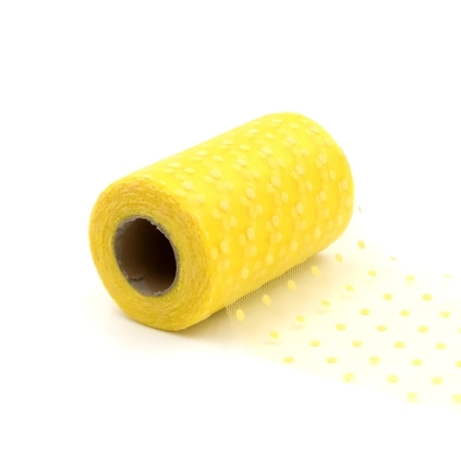 Tulle Pois 12,5Cm x 25mt giallo, 1pz.