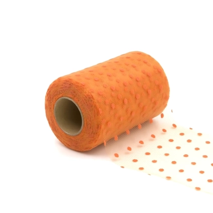 Tulle Pois 12,5Cm x 25mt arancio, 1pz.
