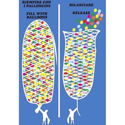 Rete per Cadute o Volate di palloncini, contiene fino a 500 Palloncini 10'', 1pz.