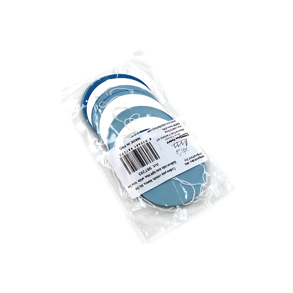 Codina a pois celeste, bianco e blu 2m, 1pz.