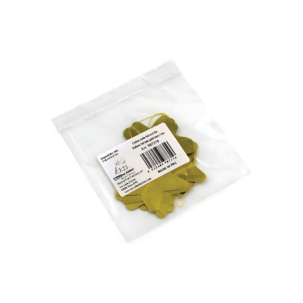 Codina a stelle in mylar-foil color oro 1,6m, 1pz.