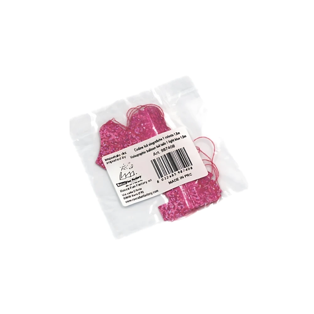 Codina olografiche rosa con numero 1 in mylar-foil 1,8m, 1pz.