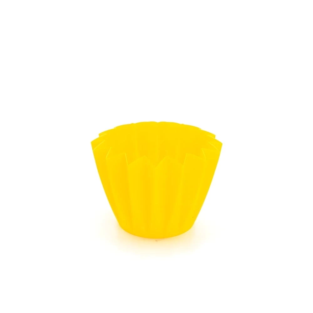 Porta vaso giallo plissettato diametro 10-11cm S/20, 1pz.