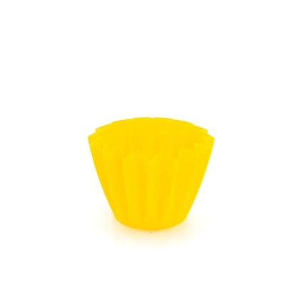 Porta vaso giallo plissettato diametro 10-11cm S/20, 1pz.