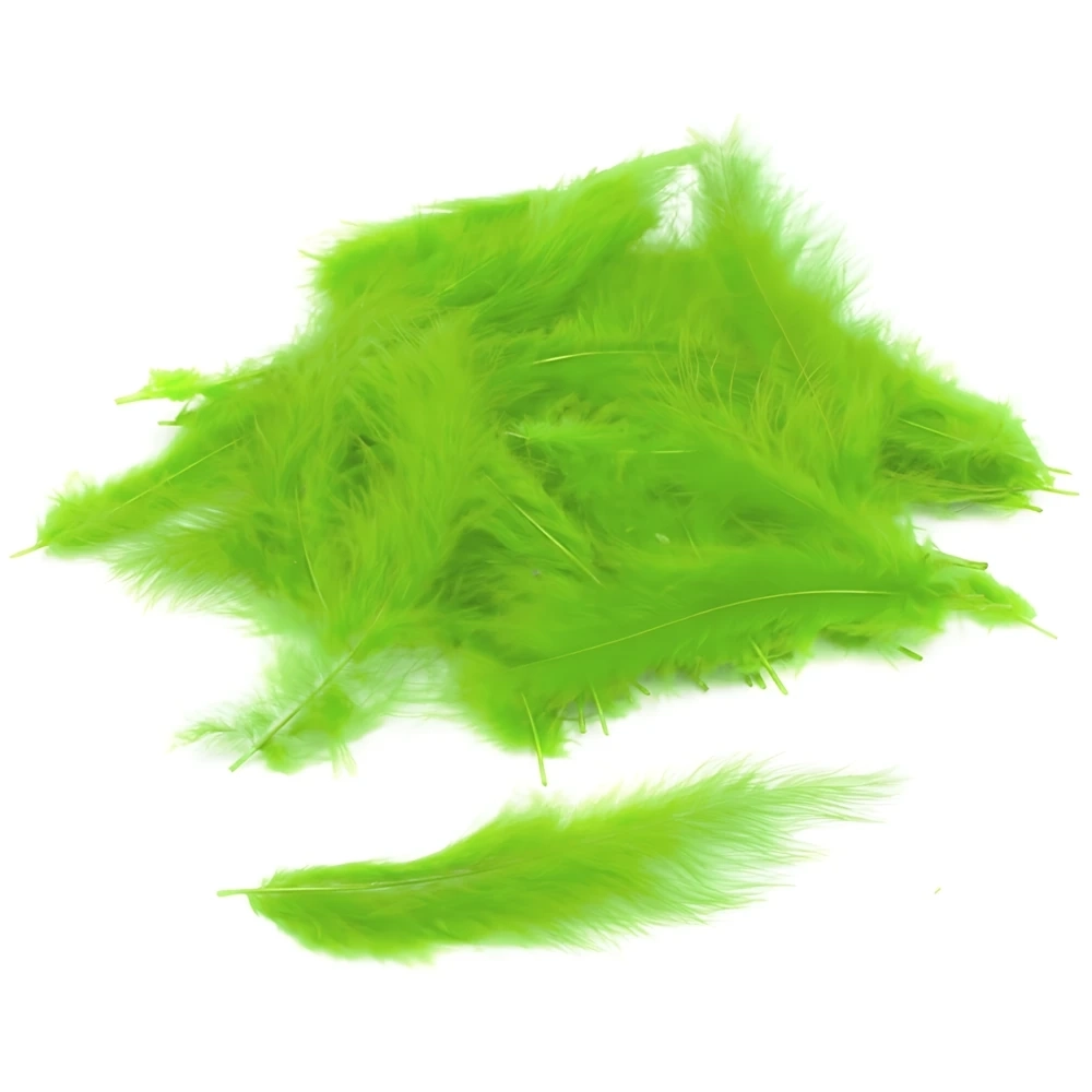 Piume Verde Lime, Lime Green Feathers, 100pz.