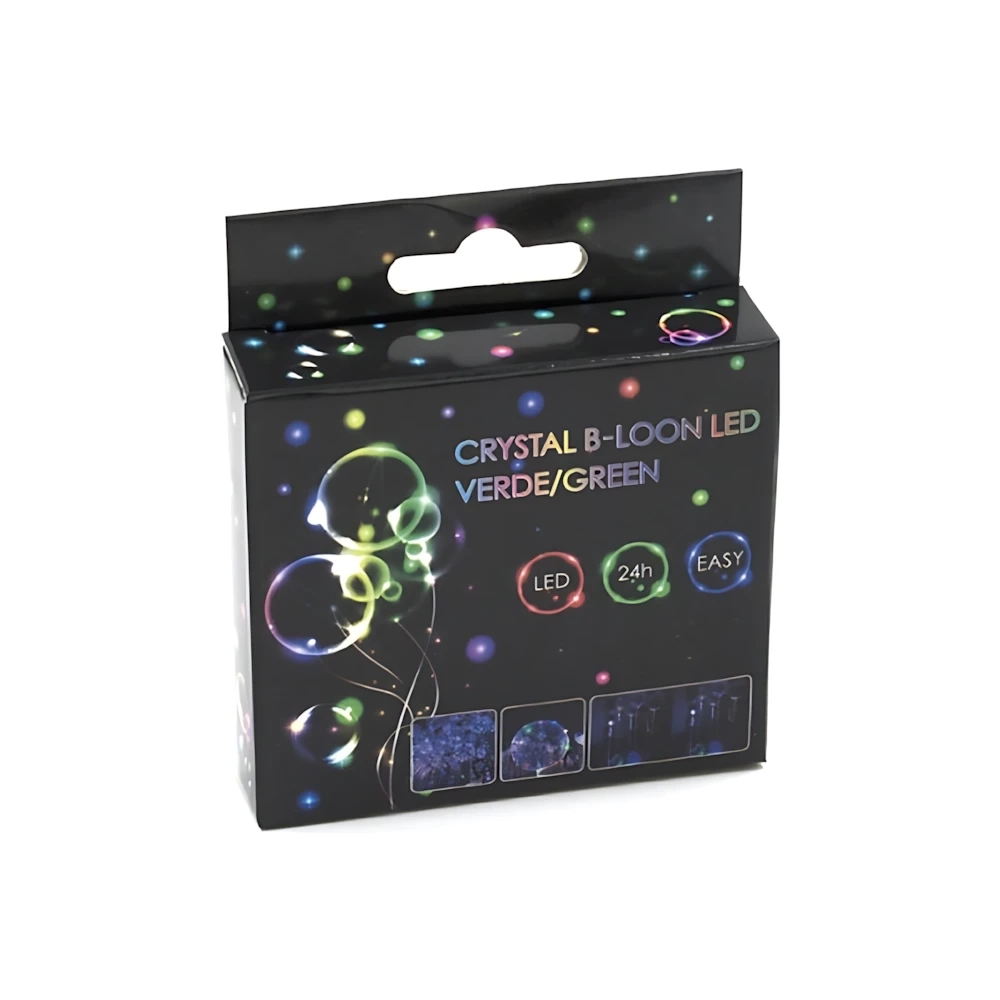 Filo 3mt con micro led a batteria verde e pallone, 1pz.