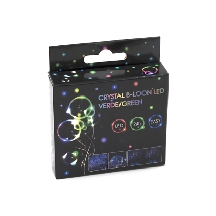 Filo 3mt con micro led a batteria verde e pallone, 1pz.