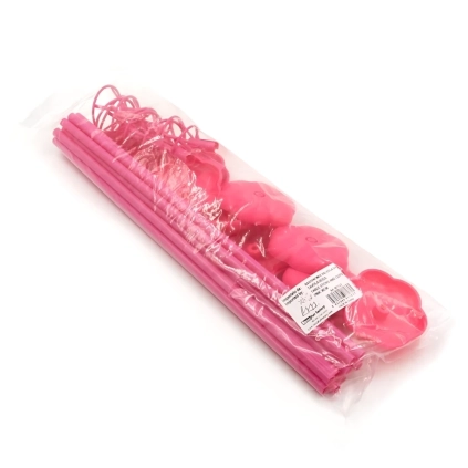 Bastoncini e valvola da tavola rosa alti 36cm, 10pz.