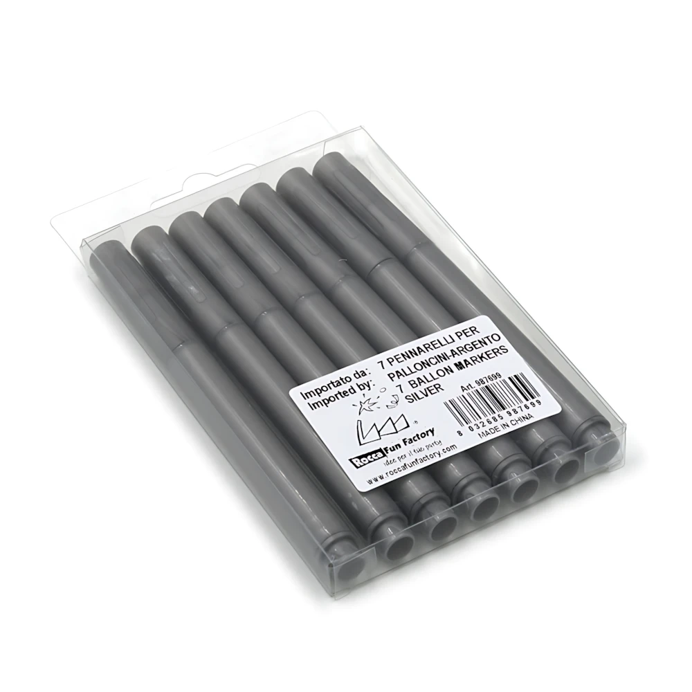 Confezione con 7 Pennarelli argento per palloncini, 1pz.