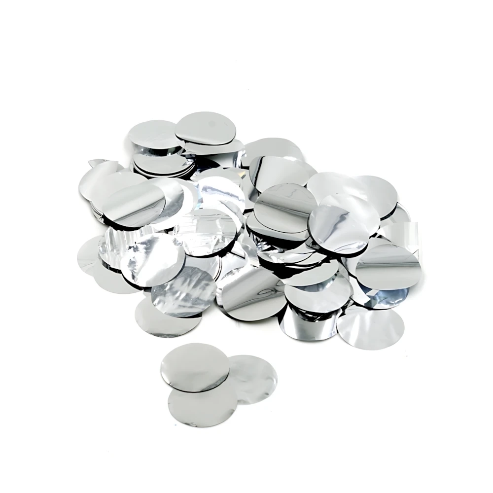 Coriandoli Argento per palloncini 2,3cm, 1 bustina da 15g.