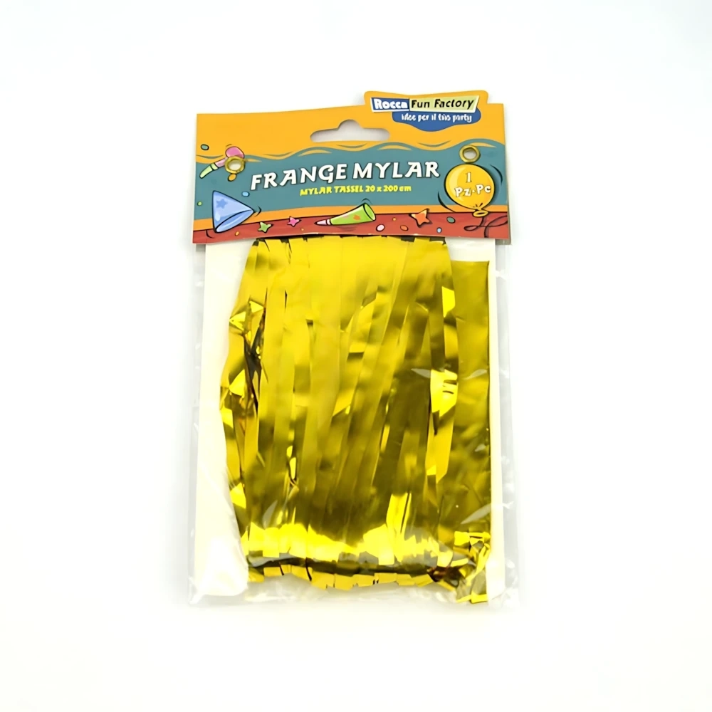 Frange in Mylar oro con adesivo, 1pz.