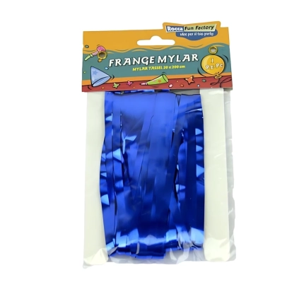 Frange in Mylar blu con adesivo, 1pz.