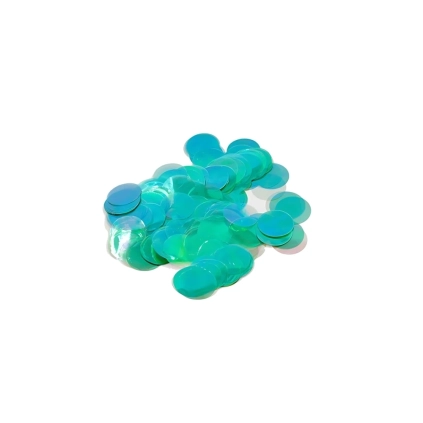 Coriandoli metal Iridescenti verde per palloncini 2,3cm, 1 bustina da 15g.