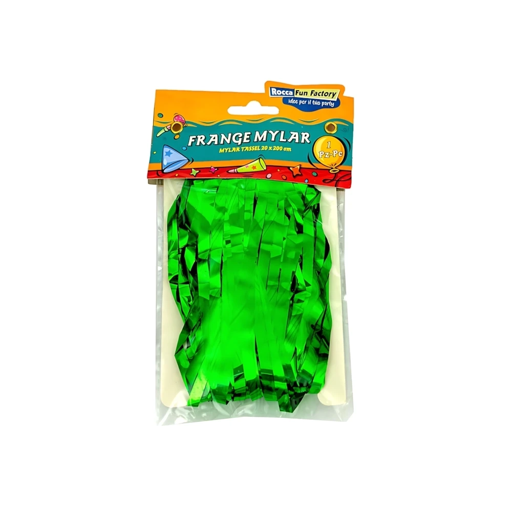Frange in Mylar verde con adesivo, 1pz.