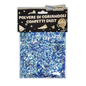 Polvere di Coriandoli colori assortiti maschili, 1 bustina da 50g.
