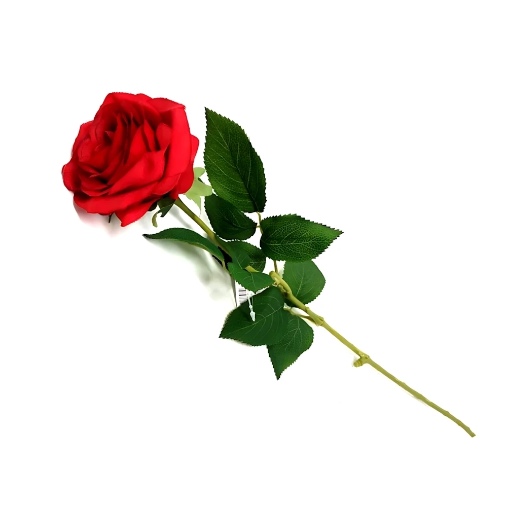 Rosa Rossa Equador in plastica di alta qualità da 65cm, 1pz.