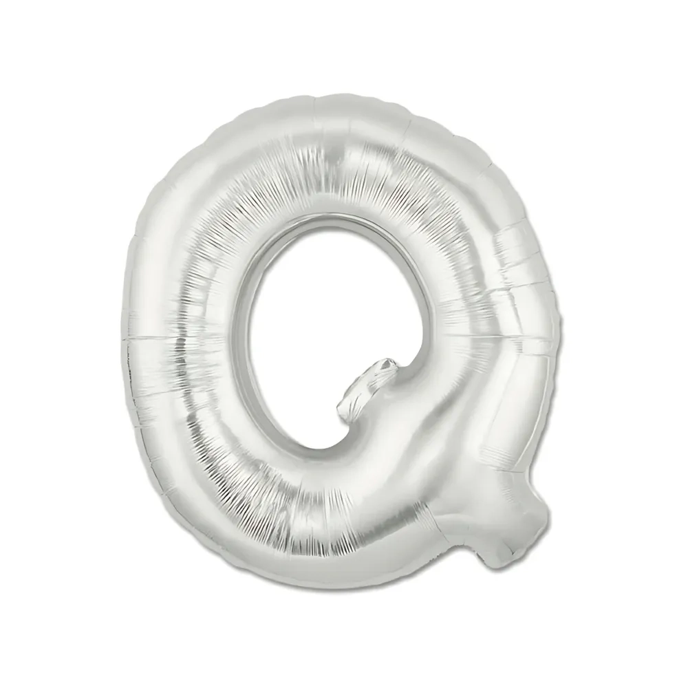 Palloncino Lettera "Q" Argento super shape 40" (101cm) in mylar, 1pz.