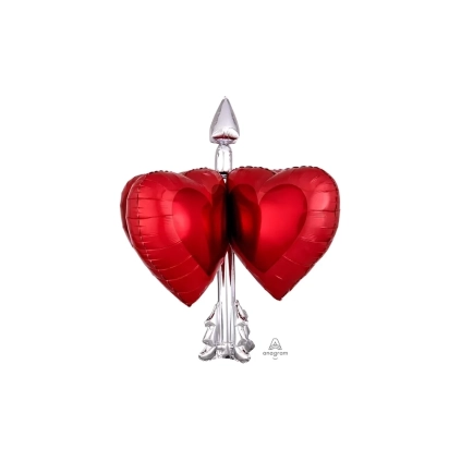 Palloncino Freccia e Cuori super shape 27" (68cm) in mylar, 1pz.