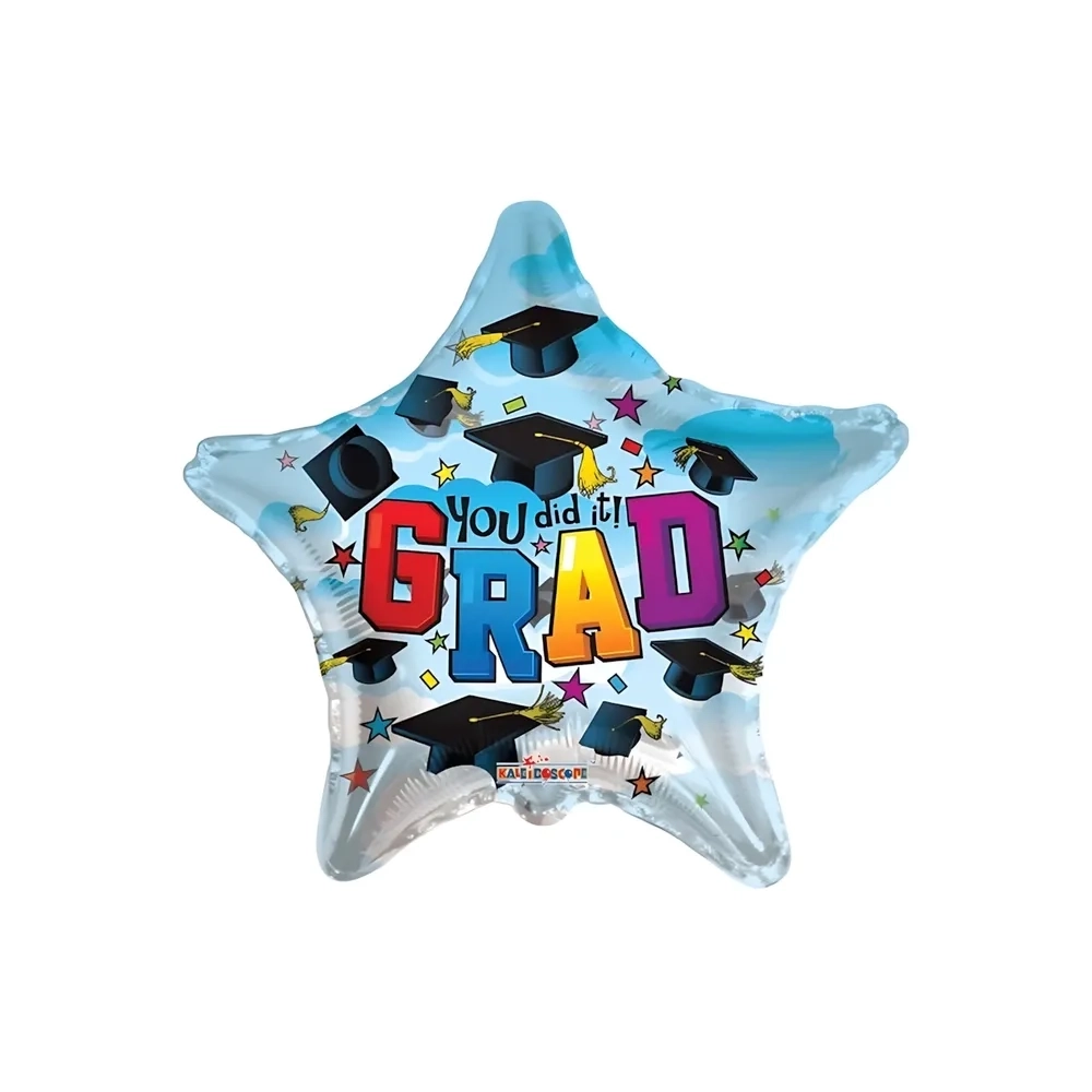 Palloncino Laurea You Did It Grad Clear View Stella super shape 36" (91cm) in mylar, 1pz.