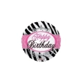 Palloncino quadrato Happy Birthday Zebrato standard shape 18" (45cm) in mylar, 1pz.