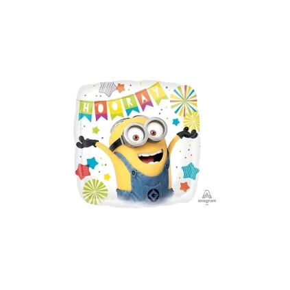 Palloncino quadrato Cattivissimo me Party standard shape 18" (45cm) in mylar, 1pz.
